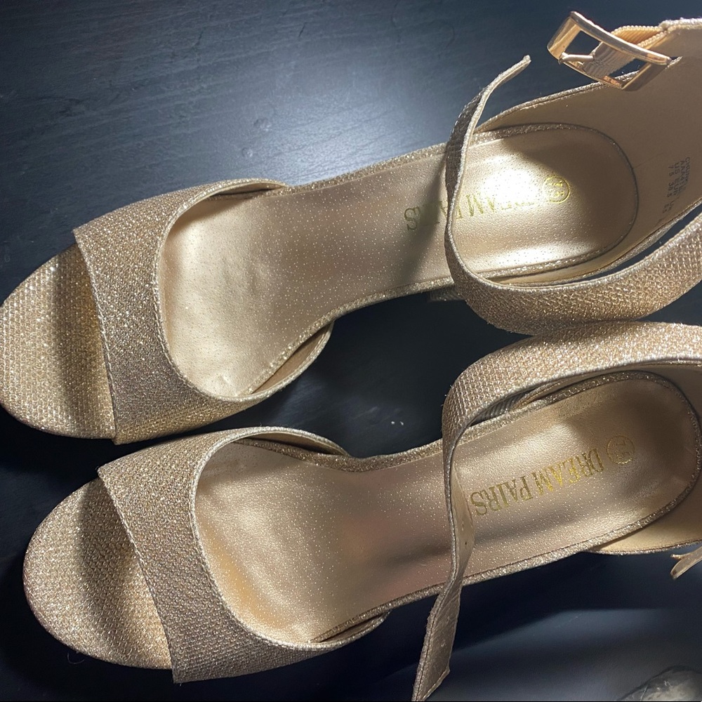 Gold and sparkly heels